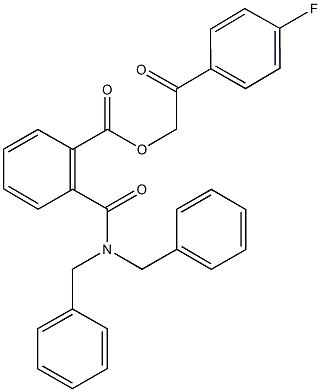 2-(4-fluorophenyl)-2-oxoethyl 2-[(dibenzylamino)carbonyl]benzoate Struktur