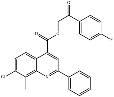 2-(4-fluorophenyl)-2-oxoethyl 7-chloro-8-methyl-2-phenyl-4-quinolinecarboxylate Struktur