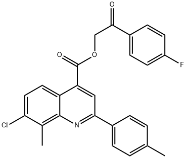 2-(4-fluorophenyl)-2-oxoethyl 7-chloro-8-methyl-2-(4-methylphenyl)-4-quinolinecarboxylate Struktur