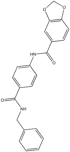 N-{4-[(benzylamino)carbonyl]phenyl}-1,3-benzodioxole-5-carboxamide Struktur