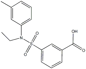 3-[(ethyl-3-methylanilino)sulfonyl]benzoic acid Struktur