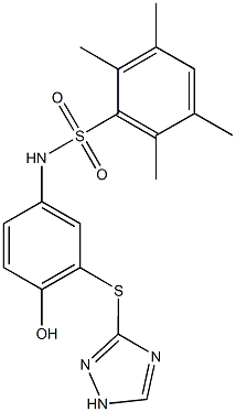 N-[4-hydroxy-3-(1H-1,2,4-triazol-3-ylsulfanyl)phenyl]-2,3,5,6-tetramethylbenzenesulfonamide Struktur