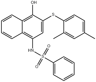 N-{3-[(2,4-dimethylphenyl)sulfanyl]-4-hydroxy-1-naphthyl}benzenesulfonamide Struktur