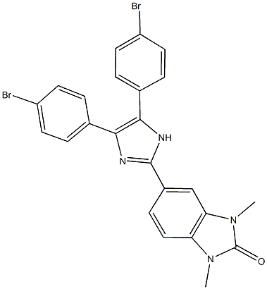 5-[4,5-bis(4-bromophenyl)-1H-imidazol-2-yl]-1,3-dimethyl-1,3-dihydro-2H-benzimidazol-2-one Struktur