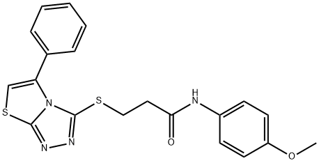 N-(4-methoxyphenyl)-3-[(5-phenyl[1,3]thiazolo[2,3-c][1,2,4]triazol-3-yl)sulfanyl]propanamide Struktur