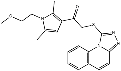 1-[1-(2-methoxyethyl)-2,5-dimethyl-1H-pyrrol-3-yl]-2-([1,2,4]triazolo[4,3-a]quinolin-1-ylsulfanyl)ethanone Struktur