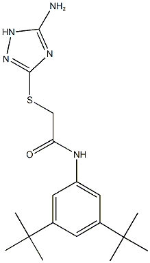 2-[(5-amino-1H-1,2,4-triazol-3-yl)sulfanyl]-N-(3,5-ditert-butylphenyl)acetamide Struktur