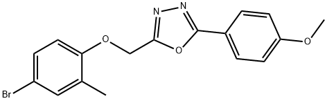 2-[(4-bromo-2-methylphenoxy)methyl]-5-(4-methoxyphenyl)-1,3,4-oxadiazole Struktur