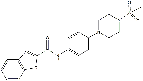 N-{4-[4-(methylsulfonyl)-1-piperazinyl]phenyl}-1-benzofuran-2-carboxamide Struktur