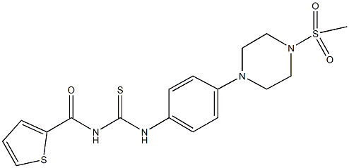 N-{4-[4-(methylsulfonyl)-1-piperazinyl]phenyl}-N'-(2-thienylcarbonyl)thiourea Struktur