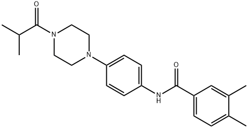 N-[4-(4-isobutyryl-1-piperazinyl)phenyl]-3,4-dimethylbenzamide Struktur