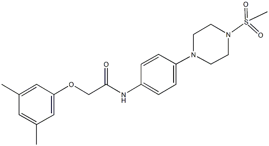 2-(3,5-dimethylphenoxy)-N-{4-[4-(methylsulfonyl)-1-piperazinyl]phenyl}acetamide Struktur