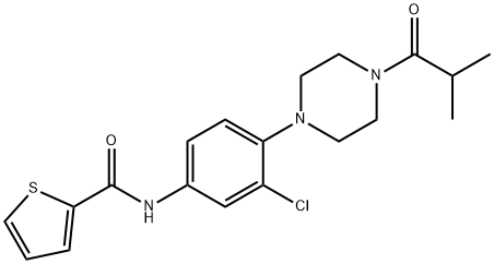 N-[3-chloro-4-(4-isobutyryl-1-piperazinyl)phenyl]-2-thiophenecarboxamide Struktur