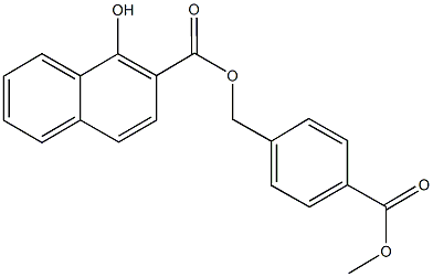 4-(methoxycarbonyl)benzyl 1-hydroxy-2-naphthoate Struktur