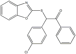 2-(1,3-benzoxazol-2-ylsulfanyl)-2-(4-chlorophenyl)-1-phenylethanone Struktur