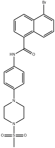 5-bromo-N-{4-[4-(methylsulfonyl)-1-piperazinyl]phenyl}-1-naphthamide Struktur