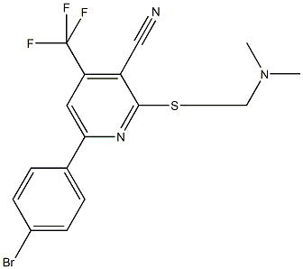 6-(4-bromophenyl)-2-{[2-(dimethylamino)ethyl]sulfanyl}-4-(trifluoromethyl)nicotinonitrile Struktur