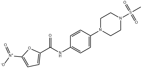 5-nitro-N-{4-[4-(methylsulfonyl)-1-piperazinyl]phenyl}-2-furamide Struktur