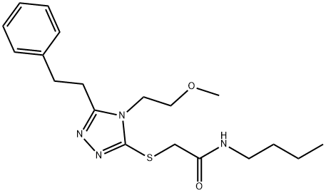 N-butyl-2-{[4-(2-methoxyethyl)-5-(2-phenylethyl)-4H-1,2,4-triazol-3-yl]sulfanyl}acetamide Struktur