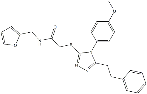 N-(2-furylmethyl)-2-{[4-(4-methoxyphenyl)-5-(2-phenylethyl)-4H-1,2,4-triazol-3-yl]sulfanyl}acetamide Struktur