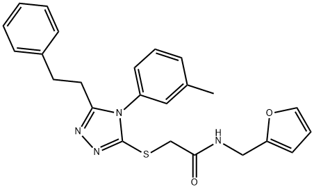 N-(2-furylmethyl)-2-{[4-(3-methylphenyl)-5-(2-phenylethyl)-4H-1,2,4-triazol-3-yl]sulfanyl}acetamide Struktur