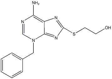 2-[(6-amino-3-benzyl-3H-purin-8-yl)sulfanyl]ethanol Struktur