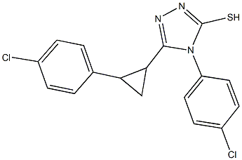 4-(4-chlorophenyl)-5-[2-(4-chlorophenyl)cyclopropyl]-4H-1,2,4-triazol-3-yl hydrosulfide Struktur