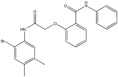 2-[2-(2-bromo-4,5-dimethylanilino)-2-oxoethoxy]-N-phenylbenzamide Struktur