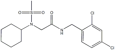 2-[cyclohexyl(methylsulfonyl)amino]-N-(2,4-dichlorobenzyl)acetamide Struktur