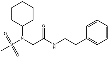 2-[cyclohexyl(methylsulfonyl)amino]-N-(2-phenylethyl)acetamide Struktur