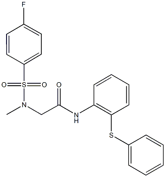 2-[[(4-fluorophenyl)sulfonyl](methyl)amino]-N-[2-(phenylsulfanyl)phenyl]acetamide Struktur