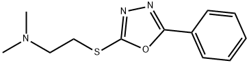 N,N-dimethyl-N-{2-[(5-phenyl-1,3,4-oxadiazol-2-yl)thio]ethyl}amine Struktur