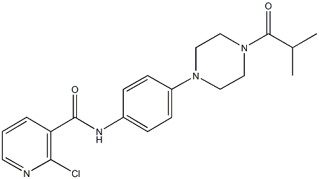 2-chloro-N-[4-(4-isobutyryl-1-piperazinyl)phenyl]nicotinamide Struktur