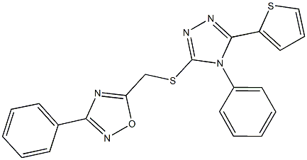 (3-phenyl-1,2,4-oxadiazol-5-yl)methyl 4-phenyl-5-(2-thienyl)-4H-1,2,4-triazol-3-yl sulfide Struktur