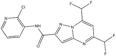 N-(2-chloro-3-pyridinyl)-5,7-bis(difluoromethyl)pyrazolo[1,5-a]pyrimidine-2-carboxamide Struktur