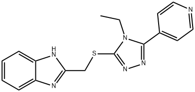 2-({[4-ethyl-5-(4-pyridinyl)-4H-1,2,4-triazol-3-yl]sulfanyl}methyl)-1H-benzimidazole Struktur