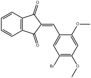 2-(5-bromo-2,4-dimethoxybenzylidene)-1H-indene-1,3(2H)-dione Struktur