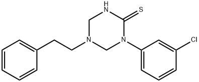 1-(3-chlorophenyl)-5-(2-phenylethyl)-1,3,5-triazinane-2-thione Struktur