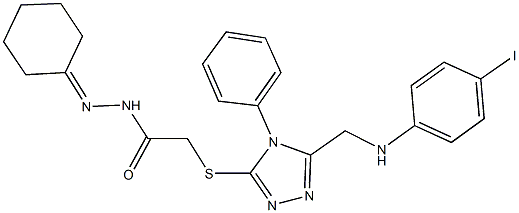 N'-cyclohexylidene-2-({5-[(4-iodoanilino)methyl]-4-phenyl-4H-1,2,4-triazol-3-yl}sulfanyl)acetohydrazide Struktur