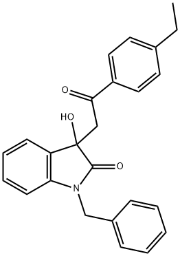 1-benzyl-3-[2-(4-ethylphenyl)-2-oxoethyl]-3-hydroxy-1,3-dihydro-2H-indol-2-one Struktur