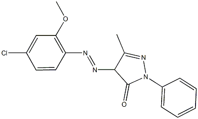 4-[(4-chloro-2-methoxyphenyl)diazenyl]-5-methyl-2-phenyl-2,4-dihydro-3H-pyrazol-3-one Struktur