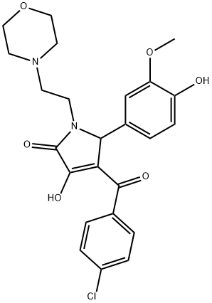 4-(4-chlorobenzoyl)-3-hydroxy-5-(4-hydroxy-3-methoxyphenyl)-1-[2-(4-morpholinyl)ethyl]-1,5-dihydro-2H-pyrrol-2-one Struktur