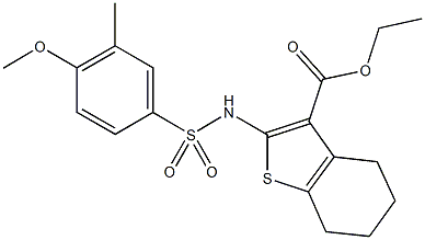 ethyl 2-{[(4-methoxy-3-methylphenyl)sulfonyl]amino}-4,5,6,7-tetrahydro-1-benzothiophene-3-carboxylate Struktur