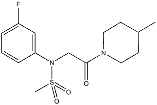 N-(3-fluorophenyl)-N-[2-(4-methyl-1-piperidinyl)-2-oxoethyl]methanesulfonamide Struktur