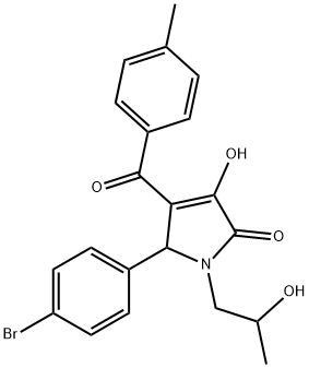 5-(4-bromophenyl)-3-hydroxy-1-(2-hydroxypropyl)-4-(4-methylbenzoyl)-1,5-dihydro-2H-pyrrol-2-one Struktur