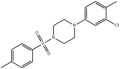 1-(3-chloro-4-methylphenyl)-4-[(4-methylphenyl)sulfonyl]piperazine Struktur