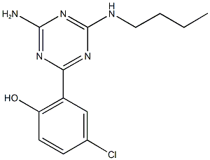 2-[4-amino-6-(butylamino)-1,3,5-triazin-2-yl]-4-chlorophenol Struktur