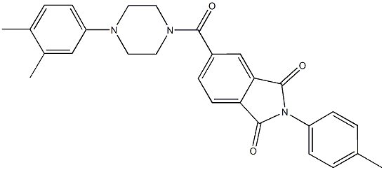 5-{[4-(3,4-dimethylphenyl)-1-piperazinyl]carbonyl}-2-(4-methylphenyl)-1H-isoindole-1,3(2H)-dione Struktur