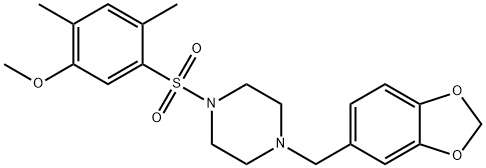 5-{[4-(1,3-benzodioxol-5-ylmethyl)-1-piperazinyl]sulfonyl}-2,4-dimethylphenyl methyl ether Struktur