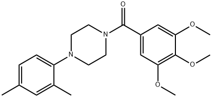 1-(2,4-dimethylphenyl)-4-(3,4,5-trimethoxybenzoyl)piperazine Struktur